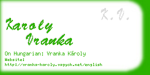 karoly vranka business card